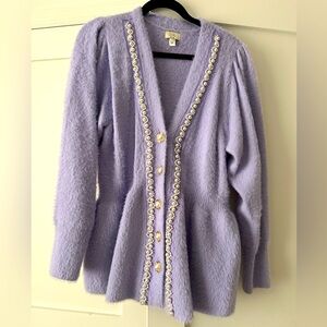 River Island Lavender Cardigan with Pearl Details maternity size US 14 UK 18